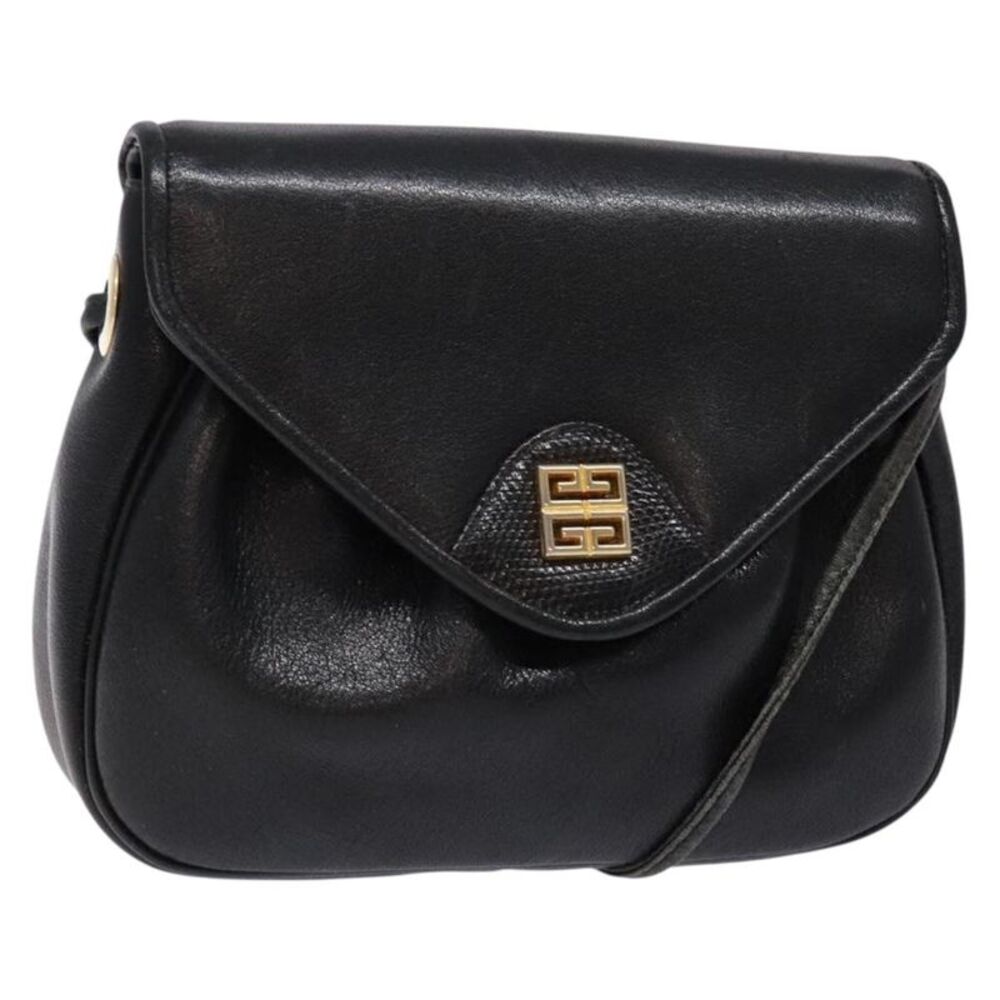 Givenchy Vintage 4G Leather Black Leather Shoulder Bag Bag